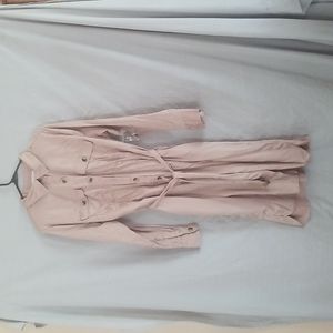 Long sleeve knee length button up dress with pockets and belt